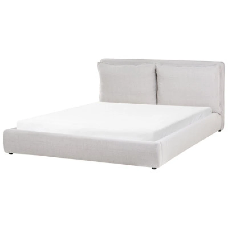 Image of Beliani Bed Fabric Bajonna 180 X 200 Cm (Eu Super King) Light Grey