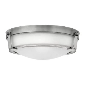 Image of 3 Light Medium Flush Mount Ceiling Light Nickel, E27