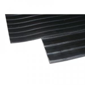 Image of Slingsby Broad Ribbed Matting 5mm 1200mm X1 Linear Metre Black 379274