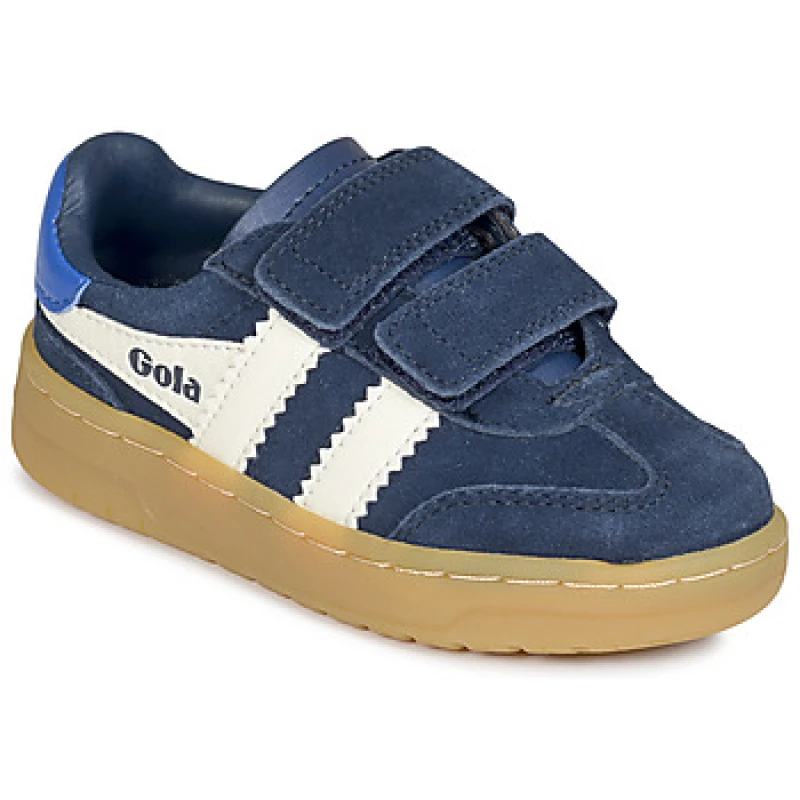 Image of Gola Kids Viper Strap Suede Trainers navy blue/white Baby 35 (2.5 to 3);34 (2);33 (1);31 (12.5 to 13);30 (11.5);29 (11)