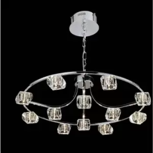 Image of Diyas - Round Polana pendant light 12 polished chrome bulbs
