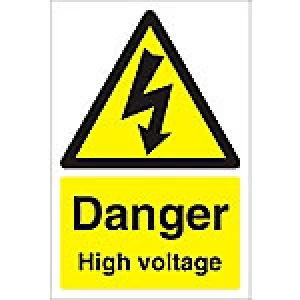 Image of Warning Sign High Voltage Fluted Board 60 x 40 cm