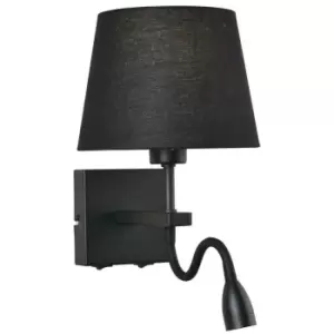 Image of Italux Lighting - Italux Norte - Modern LED Bedside Lamp Black Matt, Warm White 3000K 350lm