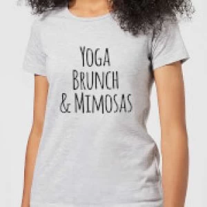 Image of Yoga Brunch and Mimosas Womens T-Shirt - Grey - 3XL