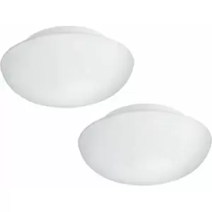Image of Loops - 2 pack Wall Flush Ceiling Light Colour White Shade White Glass Opal Matt 2x E27