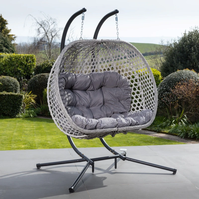Image of Artemis Home Beauchamp Swinging Double Garden Seat in Dark Grey Dark Grey Unisex