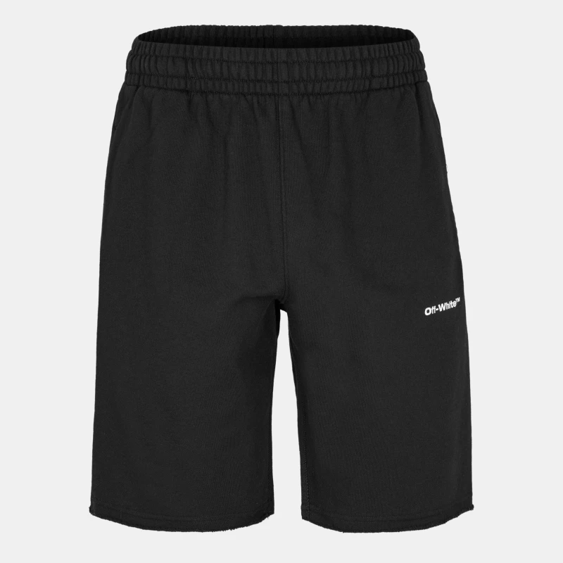 Image of Off-White Off-White Men Wave Out Diag Design Black Sweat Shorts Size: Medium Black M Male 8052865929905