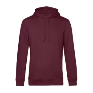 Image of B&C Mens Organic Hooded Sweater (S) (Burgundy)