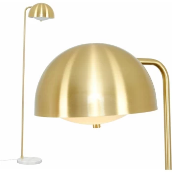 Image of Modern Designer Floor Lamp with a Marble Base - Gold