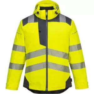 Image of Portwest PW3 Hi Vis Winter Rain Jacket Yellow / Grey L