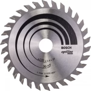 Image of Bosch Optiline Wood Cutting Saw Blade 130mm 30T 20mm