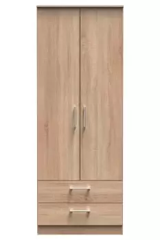 Image of Cornwall 2 Door 2 Drawer Wardrobe (Ready Assembled)