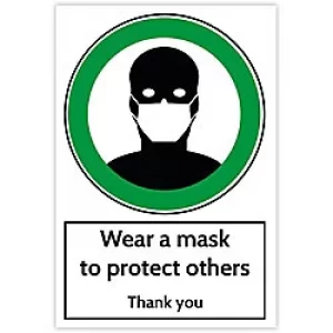 Image of Trodat Health and Safety Sign Wear a mask to protect others Aluminium 20 x 30 cm