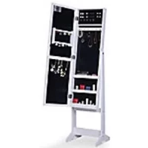 Image of HOMCOM Jewellery Cabinet Mirror 831-220 MDF White 300 mm x 360 mm x 1360 mm