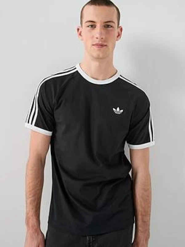 Image of adidas Originals Mens 3 Stripes T-Shirt Black male S