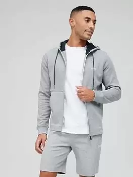 Image of BOSS Saggy Zip Through Hoodie - Grey , Light Grey Size M Men