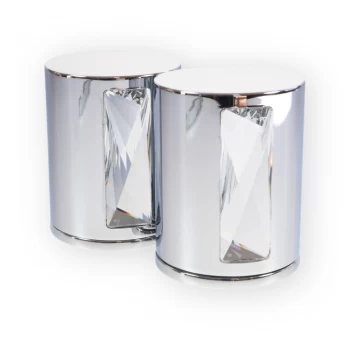 Image of LocksOnline Oblong Crystal Cylindrical Mortice Door Knob Set with Swarovski Elements