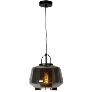 Image of Lucide SISKA - 30cm Pendant Light - 1xE27 - Smoke Grey