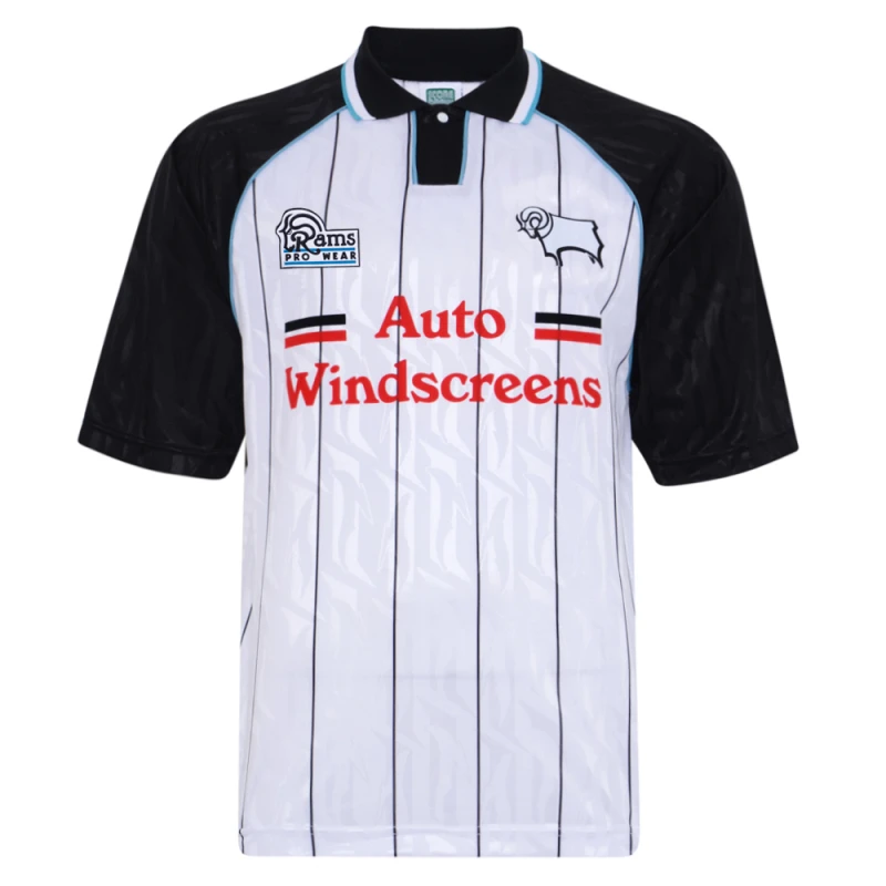 Image of Score Draw Derby County 1994 Retro Football Shirt DERBY94HPYSS-M M Mens Sportswear