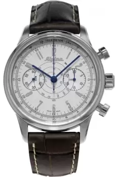 Image of Mens Alpina Pilot Heritage Automatic Chronograph Watch AL-860S4H6