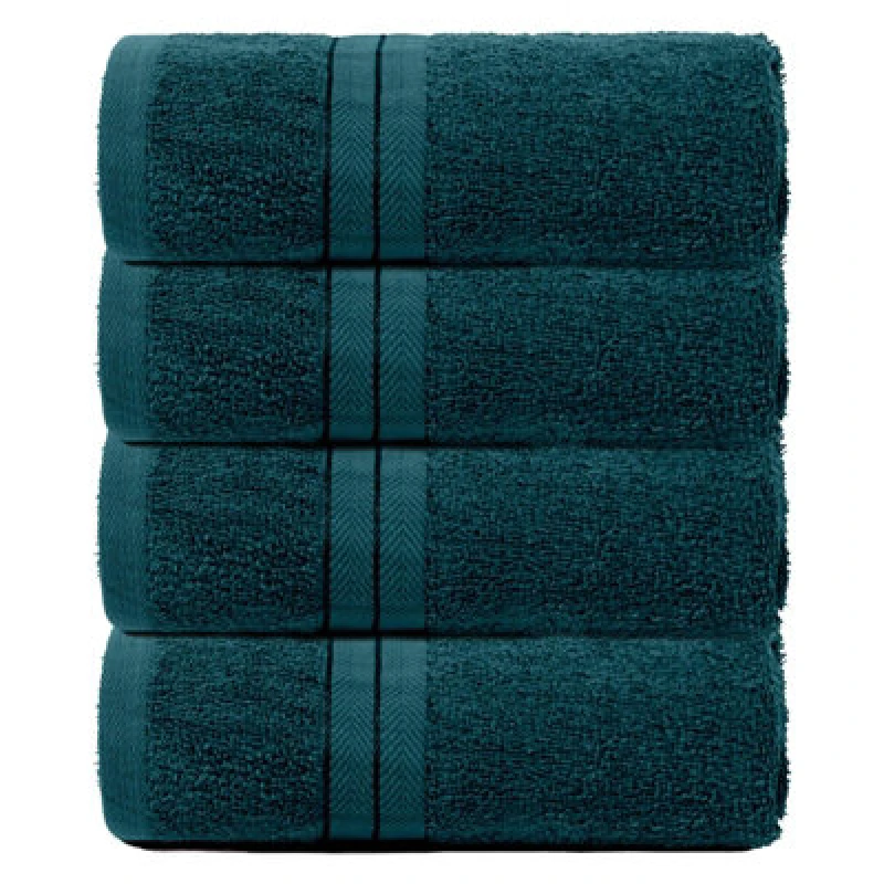 Image of OHS OHS 4 Pack of 100% Cotton Bathroom Hand Towel in Teal Teal Hand Towel Unisex 5027434202713