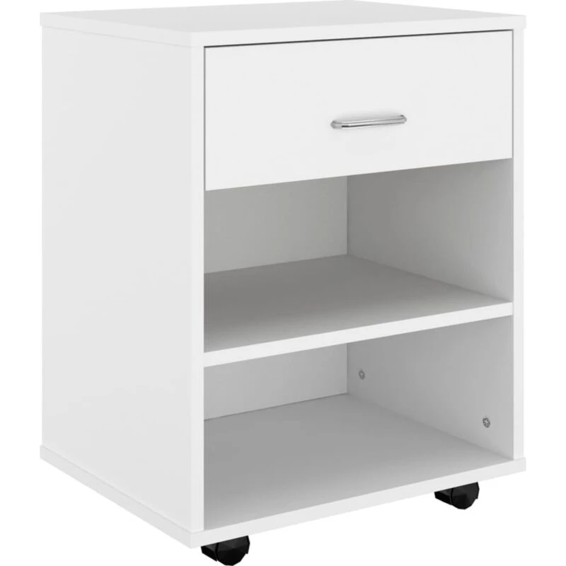 Image of VIDAXL Rolling Cabinet White 46x36x59cm Engineered Wood Vidaxl 8720286610053
