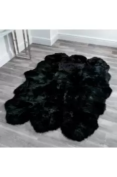 Image of Sextuple Black Sheepskin Rug