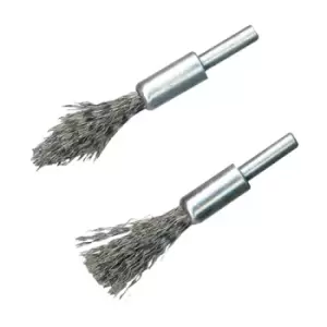 Image of Silverline Steel De-Carb Brush Set 2pk - 6mm Shank
