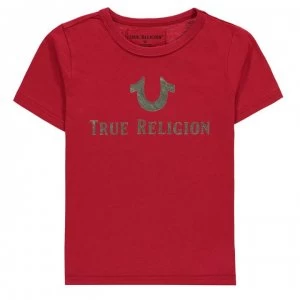 Image of True Religion Junior Boys Foil Logo T Shirt - RUBY RED