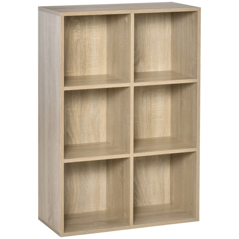 Image of Homcom Cubic Cabinet Bookcase Storage Shelves - Oak 836-369AK