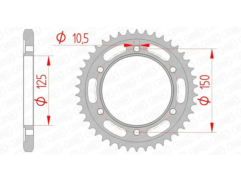 Image of AFAM Steel Standard Rear Sprocket 71800 - 525