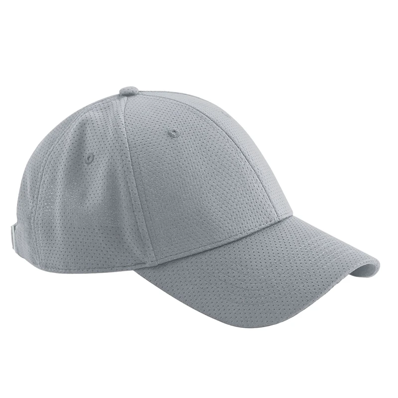Image of Beechfield Beechfield Men Air-Mesh 6 Panel Baseball Cap in Light Grey Light Grey One Size Male 5063417930600