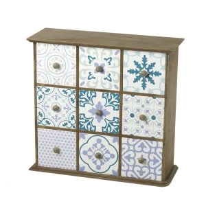 Image of Decorative Nine Drawer Wooden Cabinet By Heaven Sends
