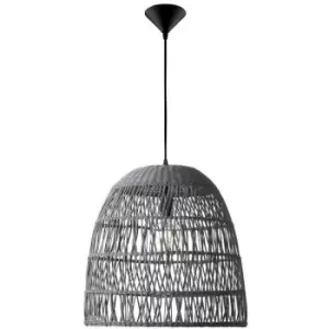 Image of Merano Arbor 46cm Dome Pendant Ceiling Light Iron, Rattan, Grey colour,