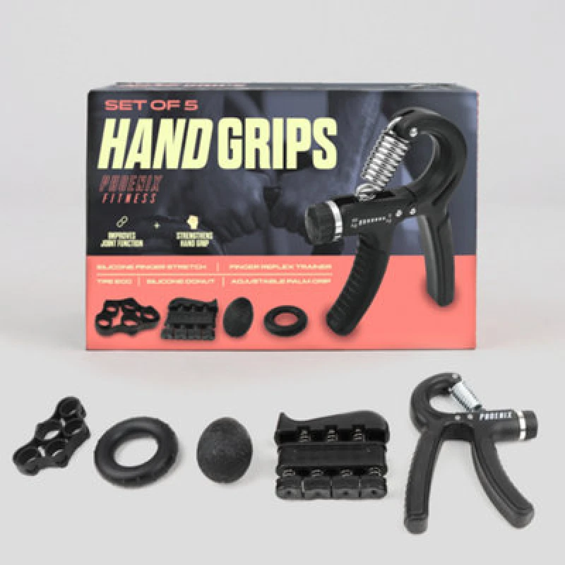 Image of Phoenix Fitness Phoenix Fitness 5pcs Hand Grip Set Black unisex
