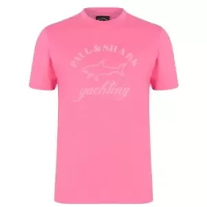 Image of Paul And Shark Tonal Printed T Shirt - Pink