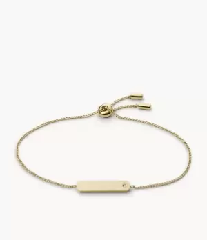 Image of Fossil Women Lane Gold-Tone Stainless Steel Bar Chain Bracelet
