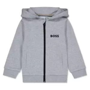 Image of Boss Boy's Small Logo Zip Hoodie - Grey
