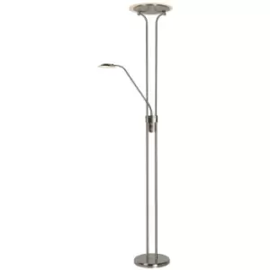 Image of Lucide CHAMPION-LED - Floor Reading Lamp - LED Dim. - 3000K - Satin Chrome