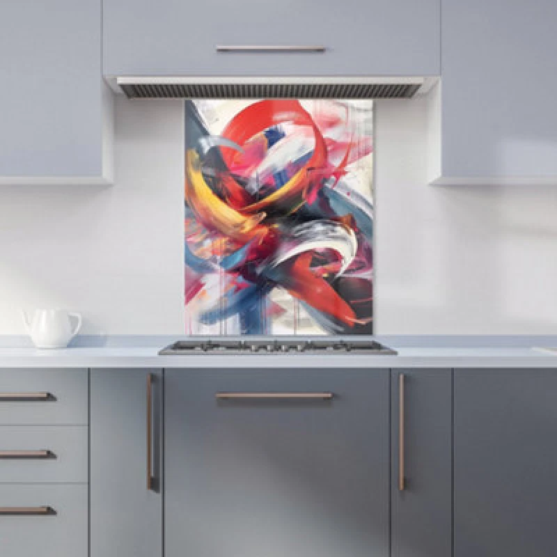 Image of Warren Reed Designer Swirling Symphony Of Colours Kitchen Splashback