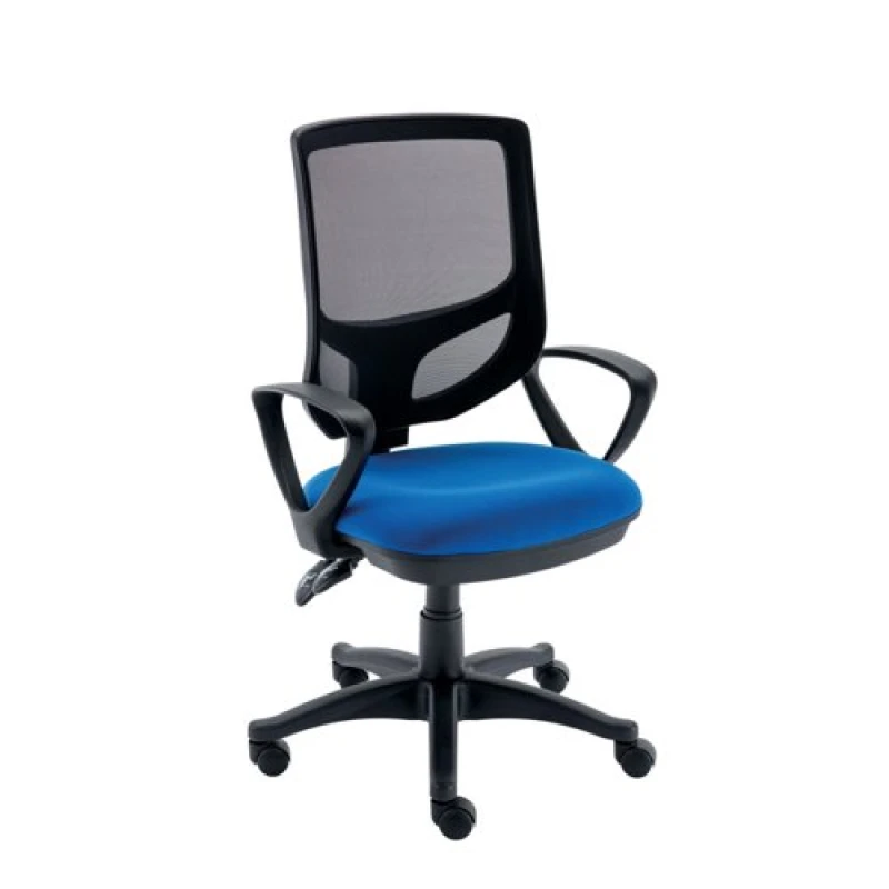 Image of Astin Nesta Mesh Back Operator Chair Royal Blue with Fixed Arms 590x900x1050mm Charcoal KF800027