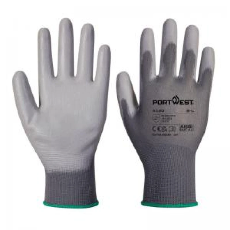 Image of Portwest PU Palm General Handling Grip Gloves A120GRRS Colour: Grey