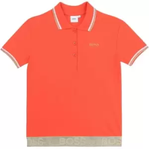 Image of Boss Stretch cotton pique polo - Orange