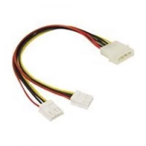 Image of C2G 25cm One 5-1/4in to Two 3-1/2in Internal Power Y-Cable