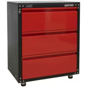 Image of Modular 3 Drawer Cabinet with Worktop - 665 x 460 x 820mm - Ball Bearing Slides