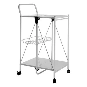 Image of Premier Housewares Rectangular Folding Kitchen Trolley - White