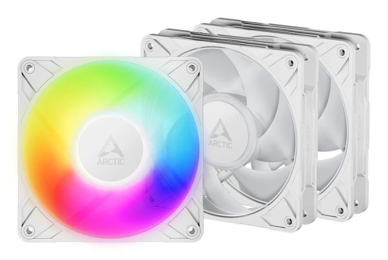 Image of ARCTIC Freezer P12 Pro A-RGB (White) - 3 Pack 120 mm A-RGB PWM Fan wit