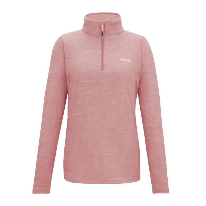 Image of Regatta Womens Sweethart Marl Half Zip Walking Fleece in Peach Size: 20 Peach Female 20