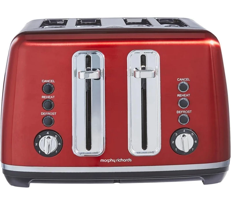 Image of Morphy Richards Accents 242048 4-Slice Toaster - Red, Red 5056765401557