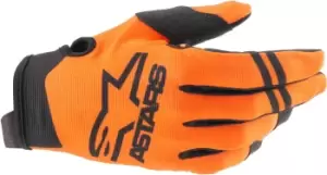 Image of Alpinestars Radar Youth Motocross Gloves, black-orange Size M black-orange, Size M